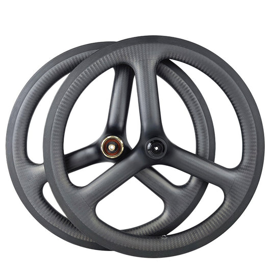 FeatherWorx carbon three-spoke wheelset