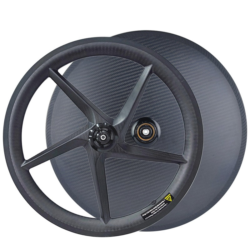 FeatherWorx carbon vijfspaak en disc wielset