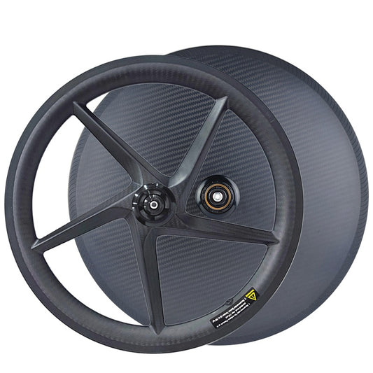 FeatherWorx carbon five-spoke and disc wheelset