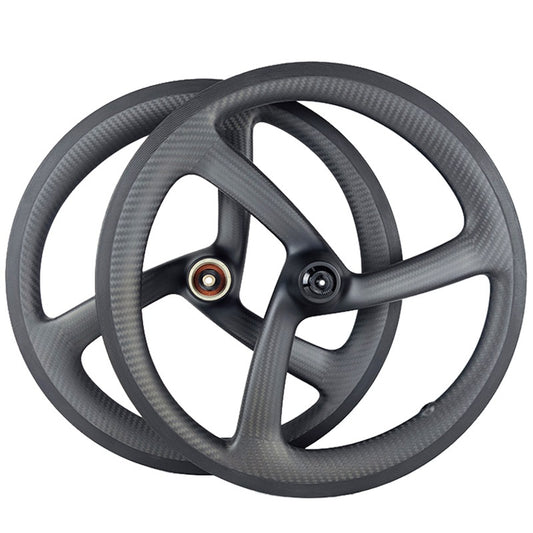 FeatherWorx carbon three-spoke wheelset