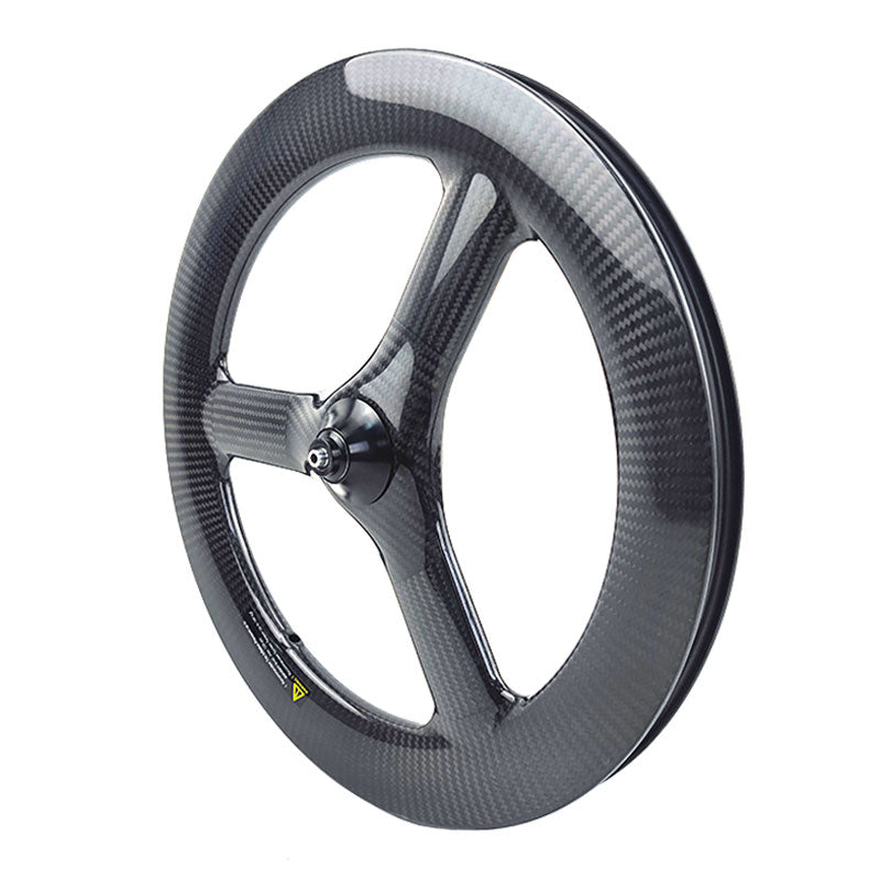 FeatherWorx carbon three-spoke front wheel