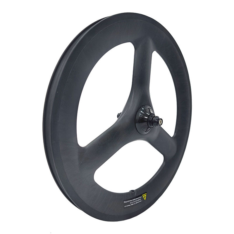 FeatherWorx carbon three-spoke front wheel