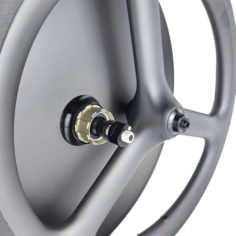 FeatherWorx carbon driespaak en disc wielset