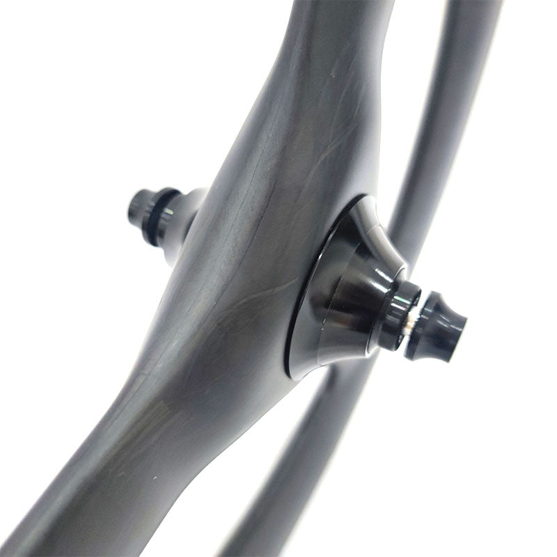 FeatherWorx carbon three-spoke front wheel